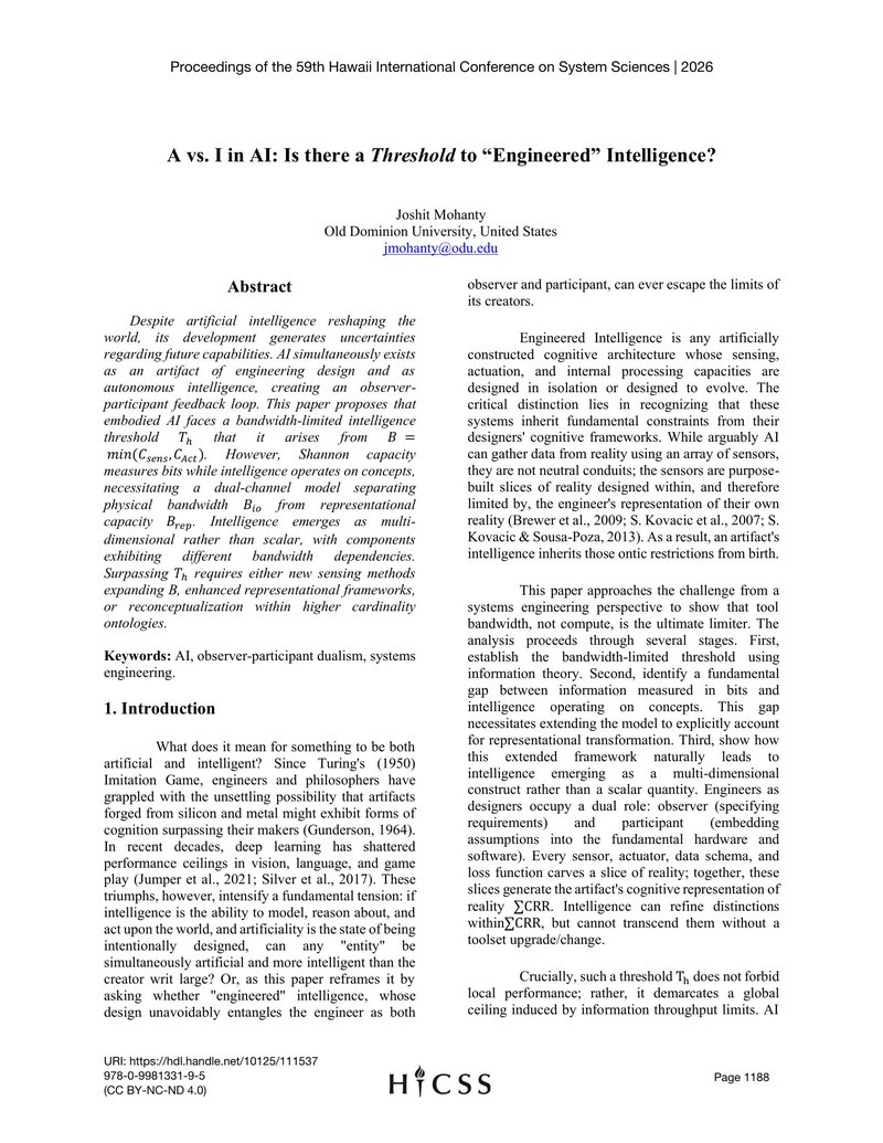 A vs I in AI paper